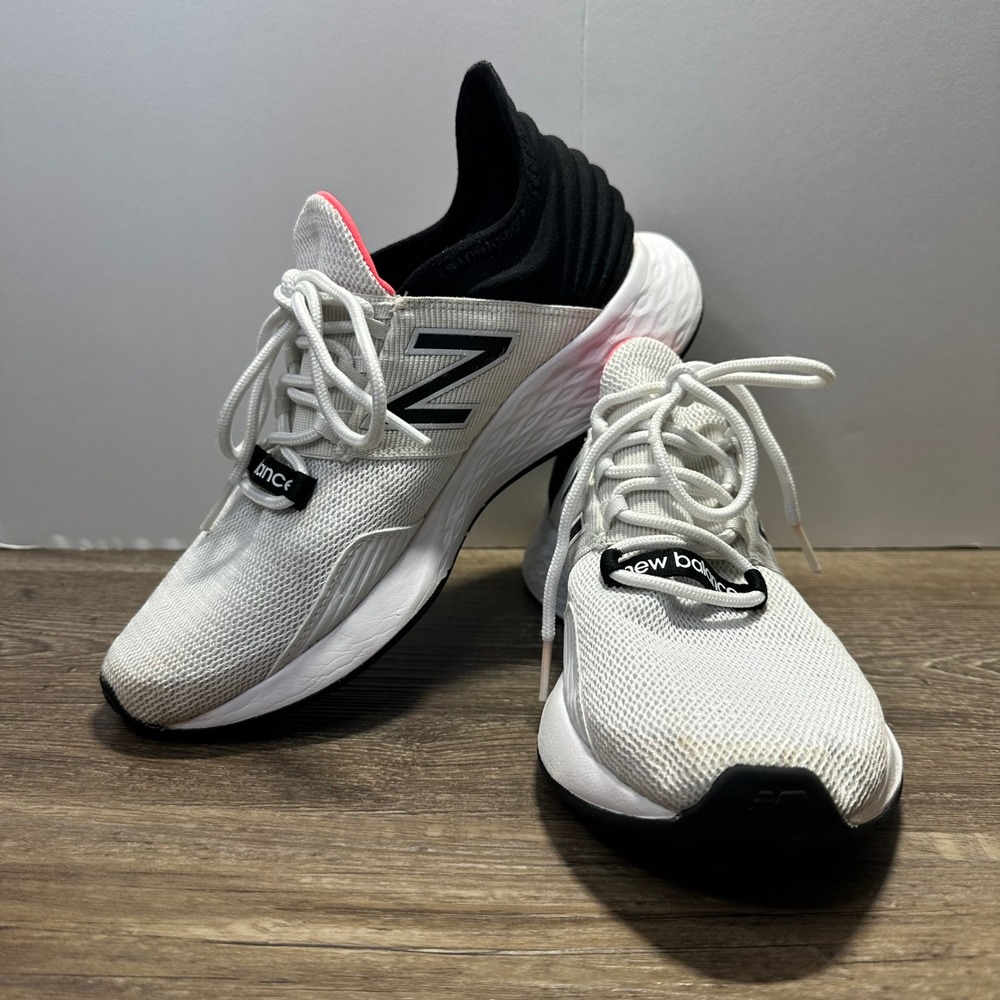 New Balance Fresh Foam Roav White Black Coral Running Shoes WROAVWS Womens 8